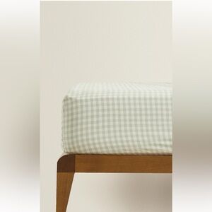 Zara - Gingham Cot Sheet - ‘Greenish’